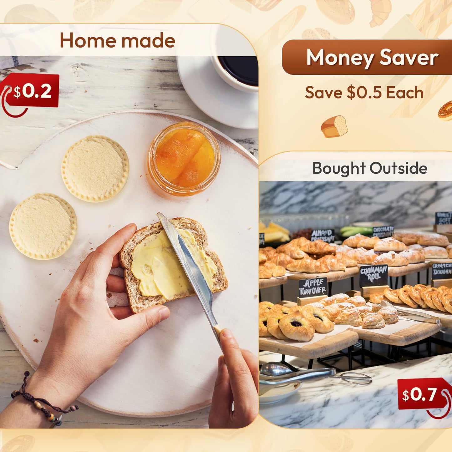 Sandwich Cutter, Sandwich Cutter and Sealer, Sandwich Maker, Peanut Butter and Jelly Sandwiches Tool/PBJ Cutter, Sandwich Maker for Kids, for Thanksgiving/Christmas Day