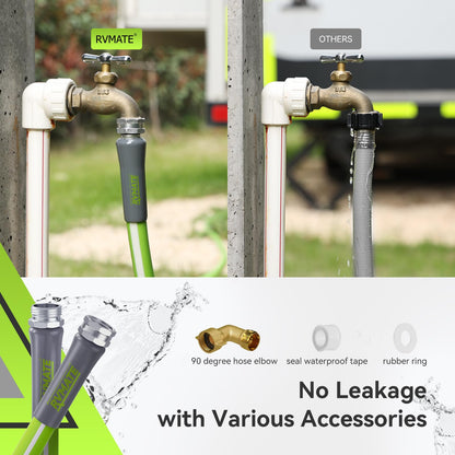 RVMATE RV Water Hose 25FT, 5/8” Inner Diameter Drinking Water Hose Lead-free, No Leaking Garden Hose For RV/Trailer/Camping, RV Accessories