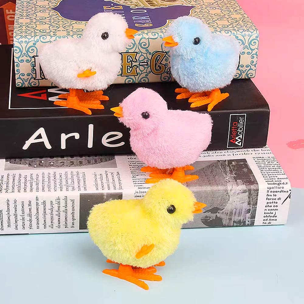 CICITOYWO Bunny and Jumping Chick Wind Up Toys Novelty Chicken Hopping Windup Toy for Kids Toddlers Adult Easter Egg Hunt Basket Stocking Stuffers Party Favors Goody Bag Fillers Gifts (Colorful-1)