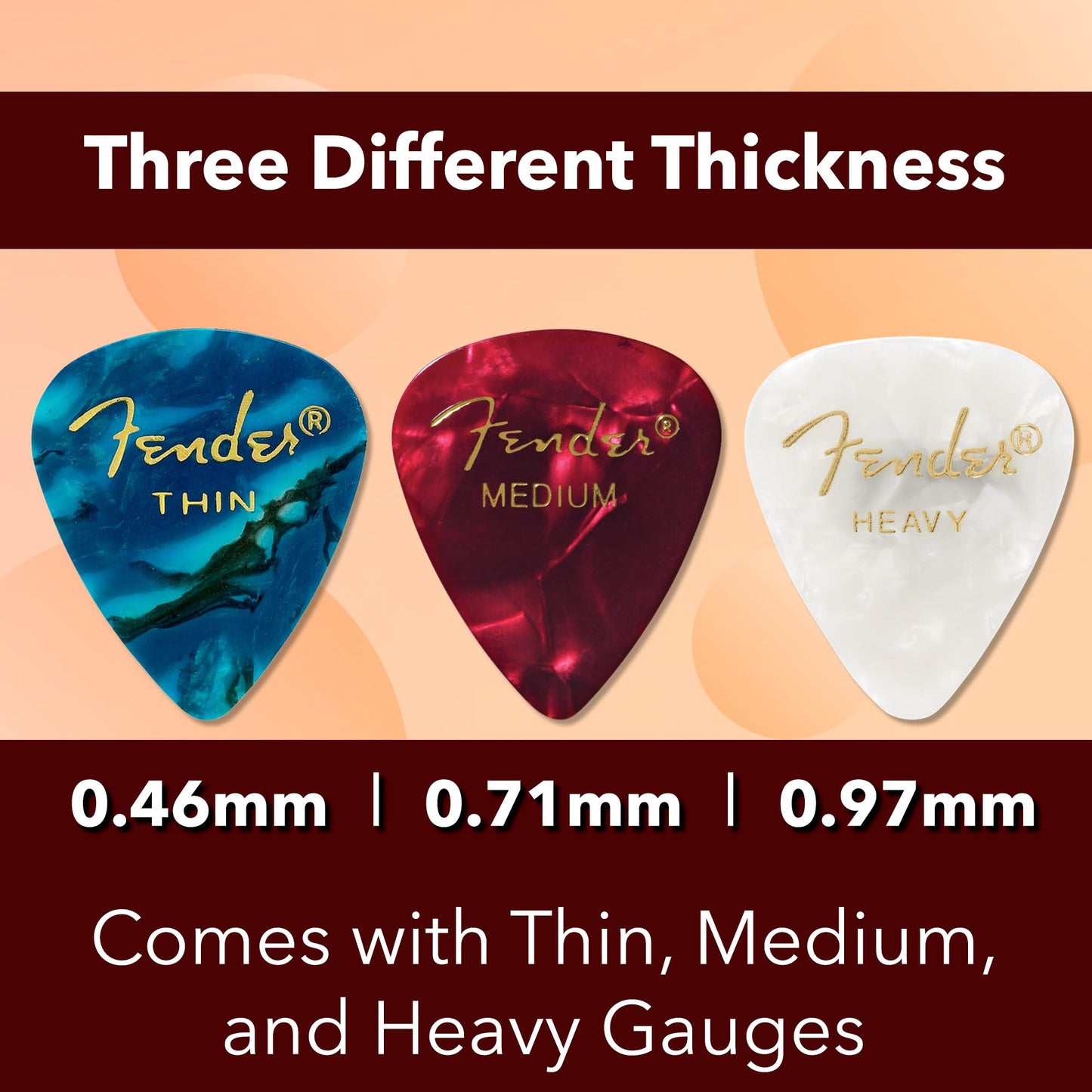 Fender Premium Picks Sampler - 12 Pack Includes Thin, Medium & Heavy Gauges (Austin Bazaar Exclusive)