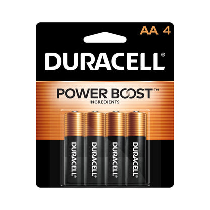 Duracell - CopperTop AA Alkaline Batteries - Long Lasting, All-Purpose Double A Battery for Household and Business, 4 Batteries, Power Remotes, Toys, and More, Reliable and Trustworthy
