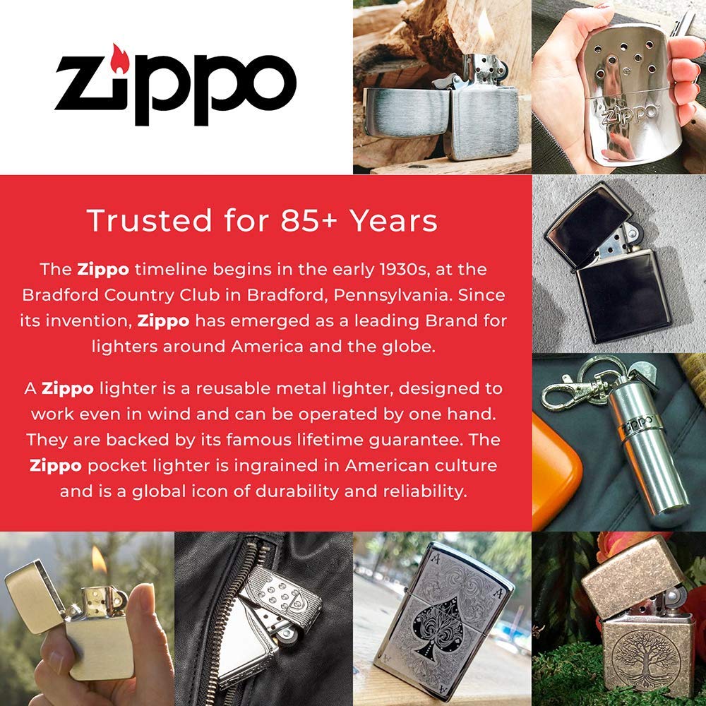Zippo Butane Double Flame Insert - Windproof Lighter - Fire On Demand - Refillable - for Original Cases - Gift Box - Metal