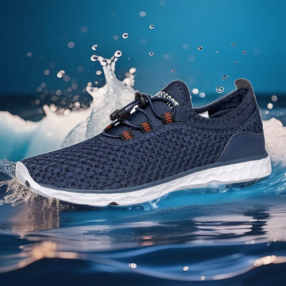 DOUSSPRT Men's Water Shoes Quick Drying Sports Aqua Shoes Blue Size 8.5