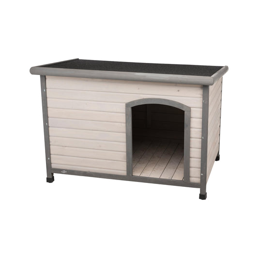 TRIXIE Natura Classic Dog House – Outside, Large, Weatherproof Sealer & Hinged Roof, Adjustable Legs