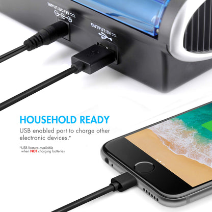 Tenergy T9688 LCD AA/AAA/C/D/9V NiMH/NiCd Battery Charger + Premium 26-Cell NiMH Rechargeable Battery 8AA/8AAA/4C/4D/2 9V Batteries