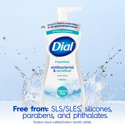 Dial Antibacterial Foaming Hand Soap, Fragrance Free, 7.5 fl oz (Pack of 6)