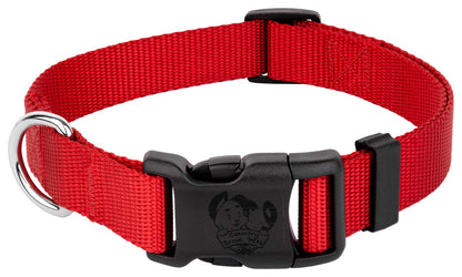 Country Brook Petz - American-Made Dog Collar for Large, Medium, and Small Dogs and Puppies - Deluxe Heavy Duty Nylon in 33 Dazzling Colors (Large, 1 Inch Wide, Bright Red)