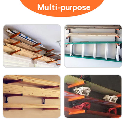 Ultrawall Wall Mount Wood Organizer and Lumber Storage Metal Rack with 3-Level - Indoor & Outdoor Use, 2 Pack