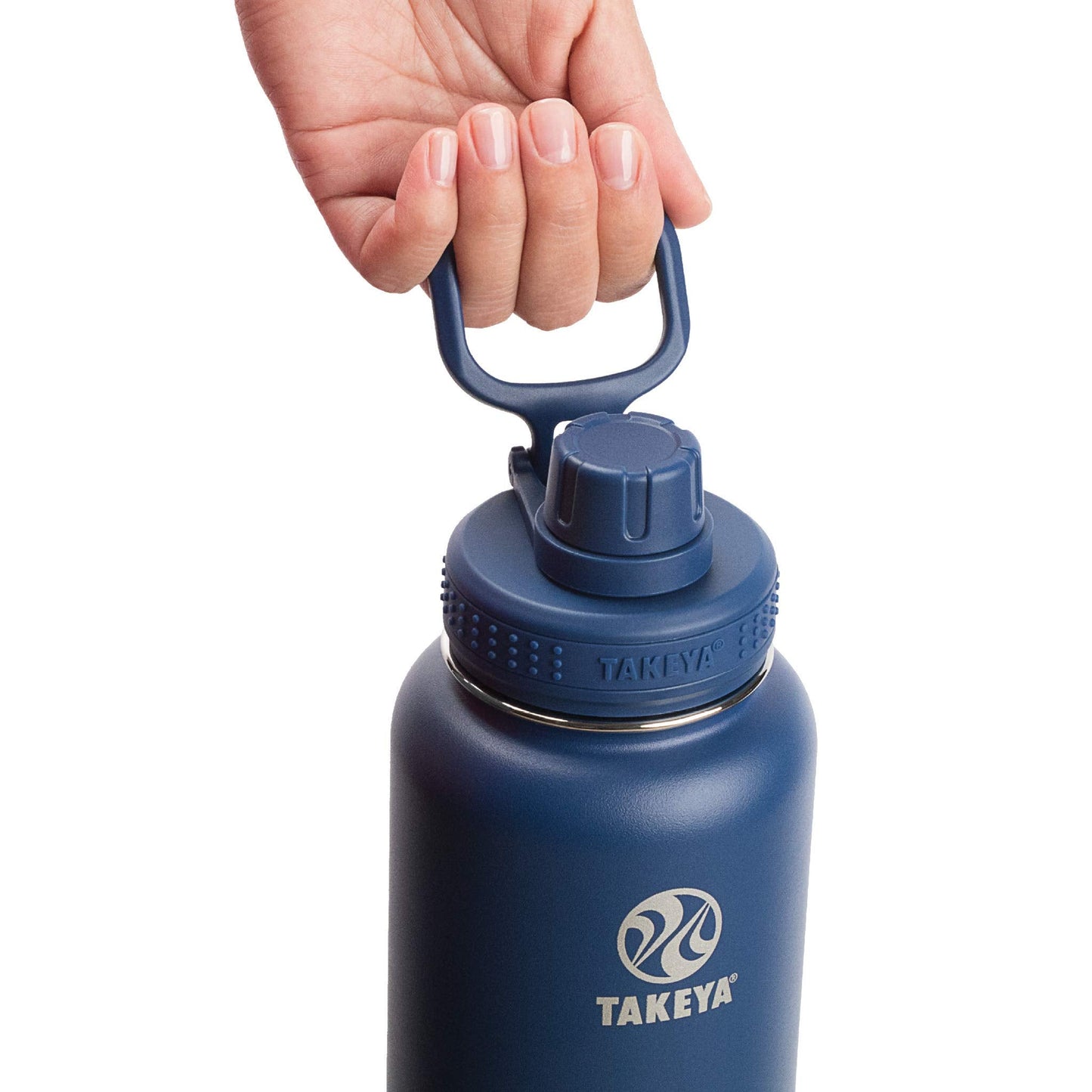 Takeya Actives Insulated Stainless Steel Water Bottle with Spout Lid, 32 Ounce, Midnight
