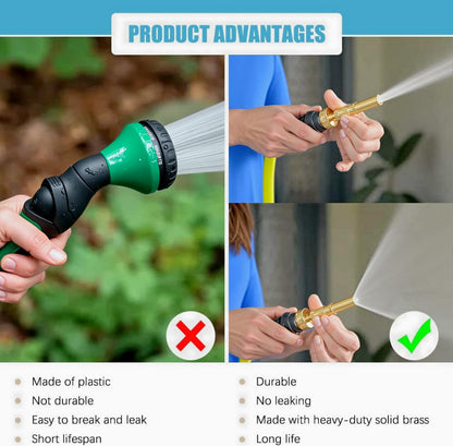 100FT RV Water Hose,5/8” Drinking Water Hose Lead-free, 3/4" Solid Aluminum Fittings-No Leak,Garden hose Extender/Hose Reel Connector with Adjustable Twist Hose Nozzle For RV/Trailer/Camping/Truck