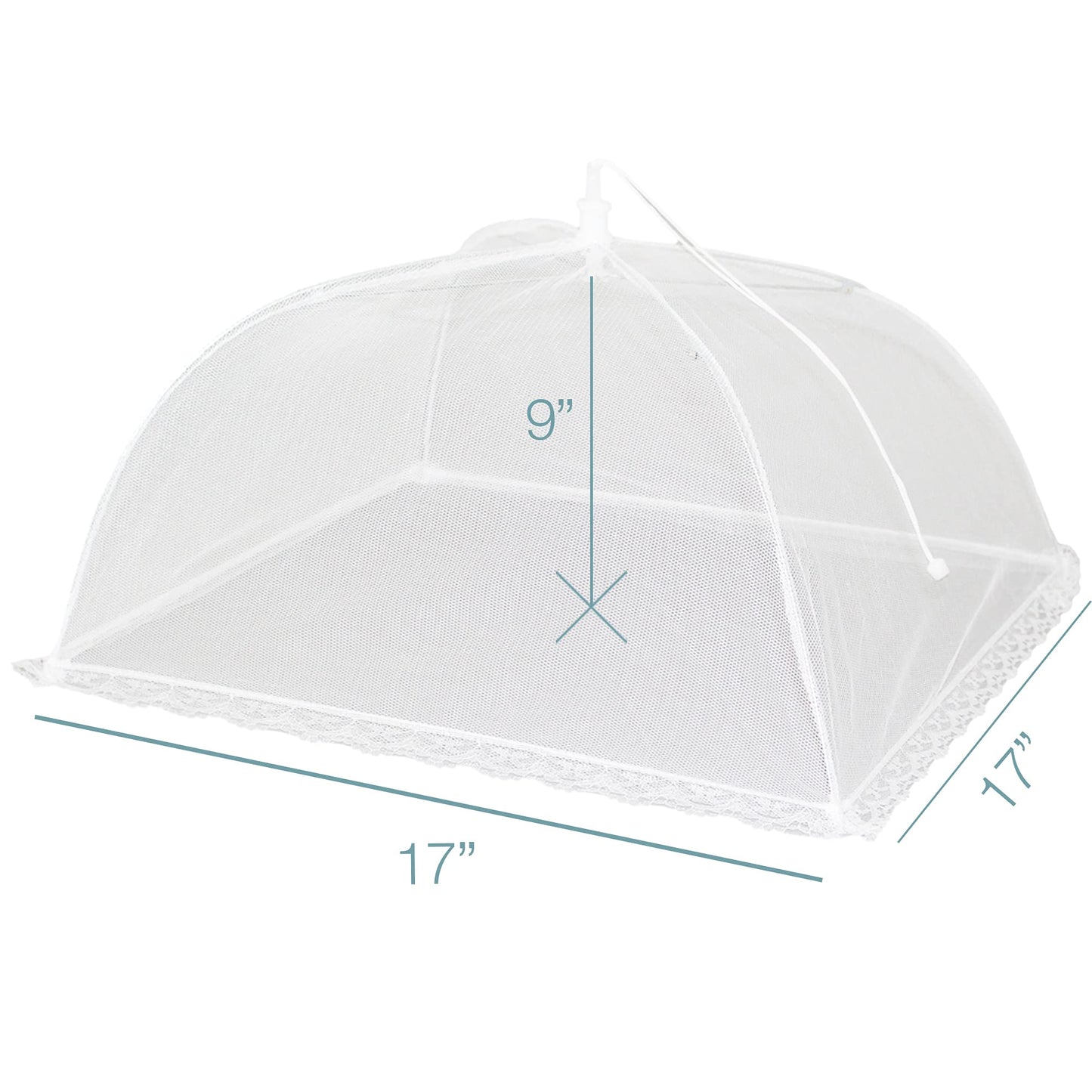 Simply Genius Pop-Up Mesh Food Cover Tent - 17 x 17 in, White, 3-Pack, Compact - Camping Essentials & Picnic Food Covers - Outdoor Party Essentials