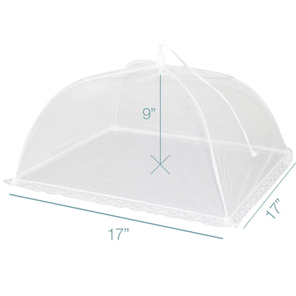 Simply Genius Pop-Up Mesh Food Cover Tent - 17 x 17 in, White, 3-Pack, Compact - Camping Essentials & Picnic Food Covers - Outdoor Party Essentials