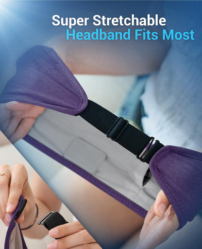 Voerou Sleep Headphones Bluetooth Headband - 10Hrs Adjustable Wireless Sports Sleeping Headphones with Hi Fi Sound, Tech Gifts for Men Women Side Sleepers Office Nap, Travel, Yoga, Workout, Meditation