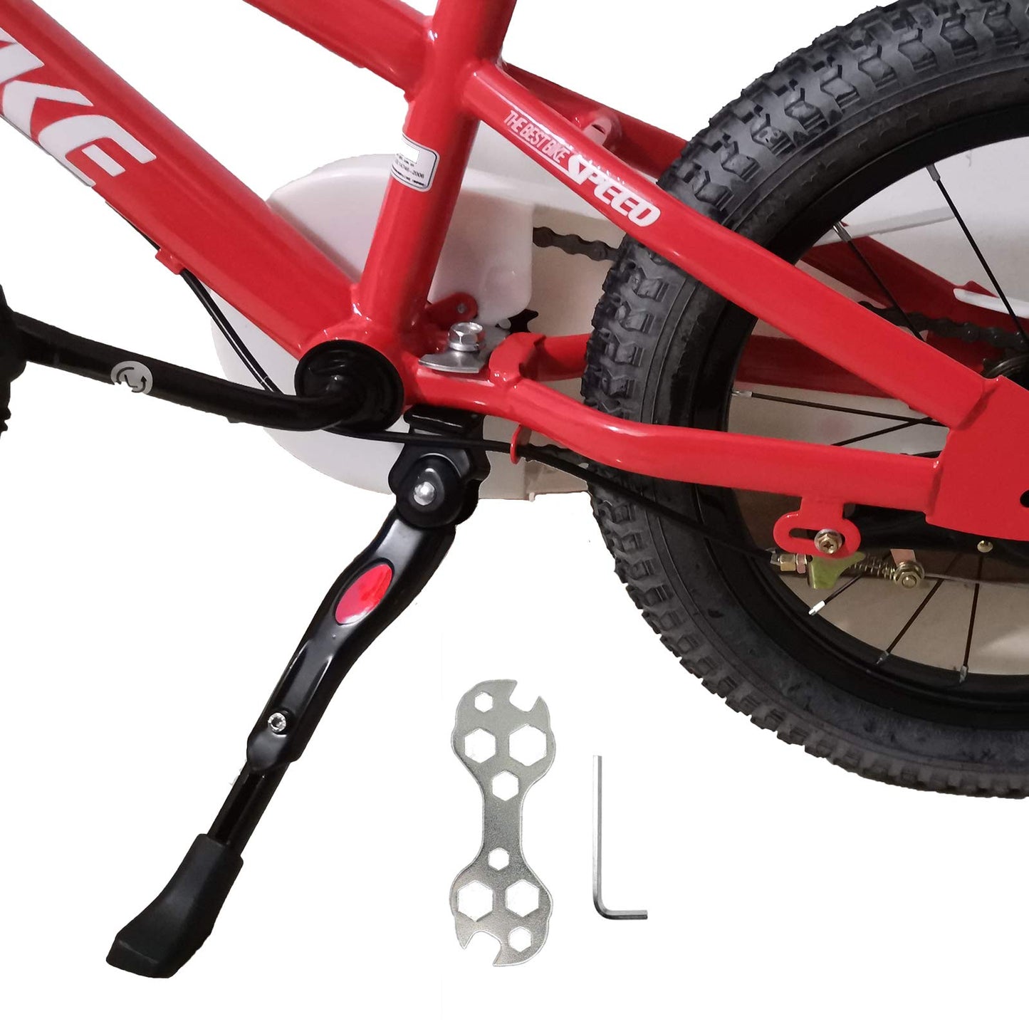 VECKUSON Kickstand for Kids Bike, Bicycle Kickstands Center Mount for 16 18 20 Inch Bicycles Adjustable Aluminum Alloy Kickstands for 16 18 20 inch Mountain Bike,Height for 20-26cm