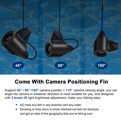 [FishPRO® 2026 Upgrade] Underwater Fishing Camera 4.3'' HD 1000 TVL, Pocket Ice Fishing Camera Underwater for Fish, Portable Fish Finder w/LCD Monitor, IR+LED for Ice Lake Sea Boat Kayak Fishing