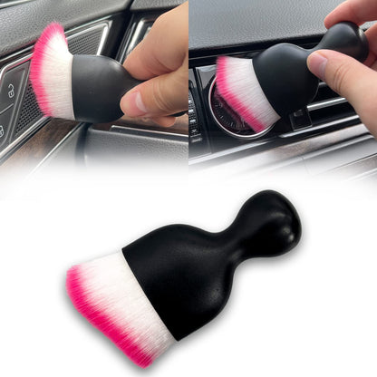 tobenbone Car Interior Detailing Brush, Ultra Soft Non-Scratch Dust Brush, Car Interior Cleaning Tool for Cleaning Panels, Air Vent, Leather (White & Pink)