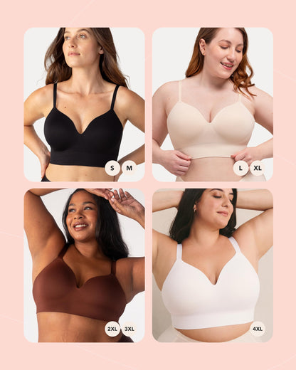 SHAPERMINT Bras for Women - Lingerie Bra, Bralettes for Women with Support, No Underwire Plus Size Bras for Women Nude