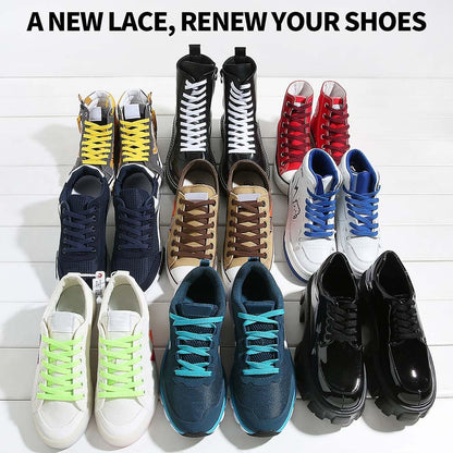 VSUDO 54 Inch Flat Snow White Shoe Laces for Sneakers, Shoelaces for Sneakers, Replacements Shoe Strings for Women or Men (2 Pairs-Snow White-137CM)