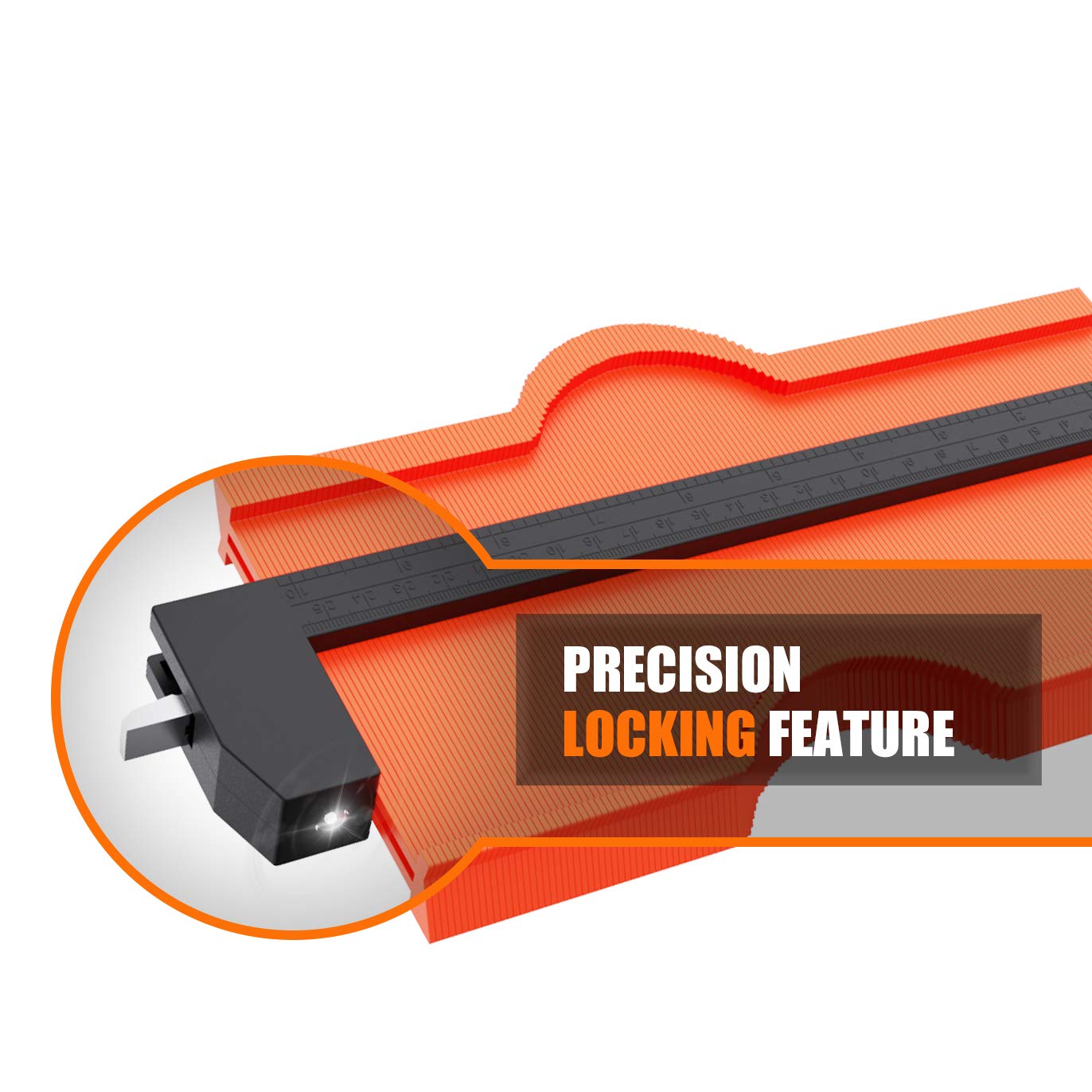 VARSK Contour Gauge Profile Tool with Light 5+10 Inch - Super Duplicator Shape and Outline Tool, Gifts for Men Dad Him, Cool Gadgets for Men DIY Handyman, Home Improvement Measuring Woodworking Tools