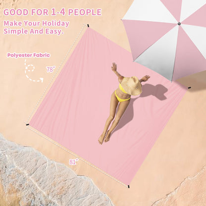 BYDOLL Beach Blanket Waterproof Sandproof 78''×81'' Suits1-4 Adults Compact Lightweight Oversized Sand-Free Blanket Large Picnic Mat for Beach Travel Camping Hiking