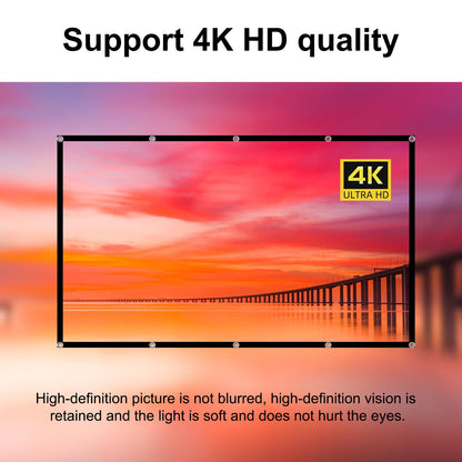 Projector Screen TOWOND 150 inch Projection Screen Indoor Outdoor Washable Anti-Crease 16:9 HD Rear Front Movies Screen for Home Theater Office