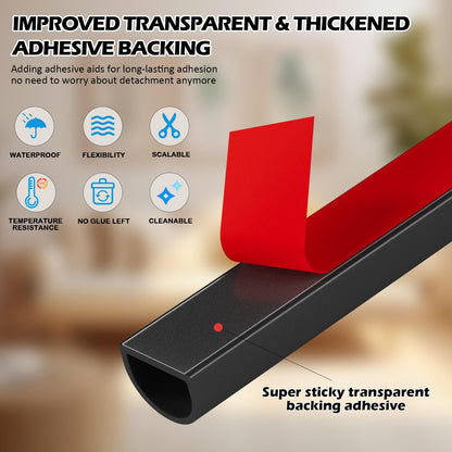 Bantie 20FT Weather Stripping Door Seal - Self Adhesive Weather Insulation Strip Weatherstripping Silicone D Shaped Seal Strip Door Frame Gap Filler/Window Soundproofing