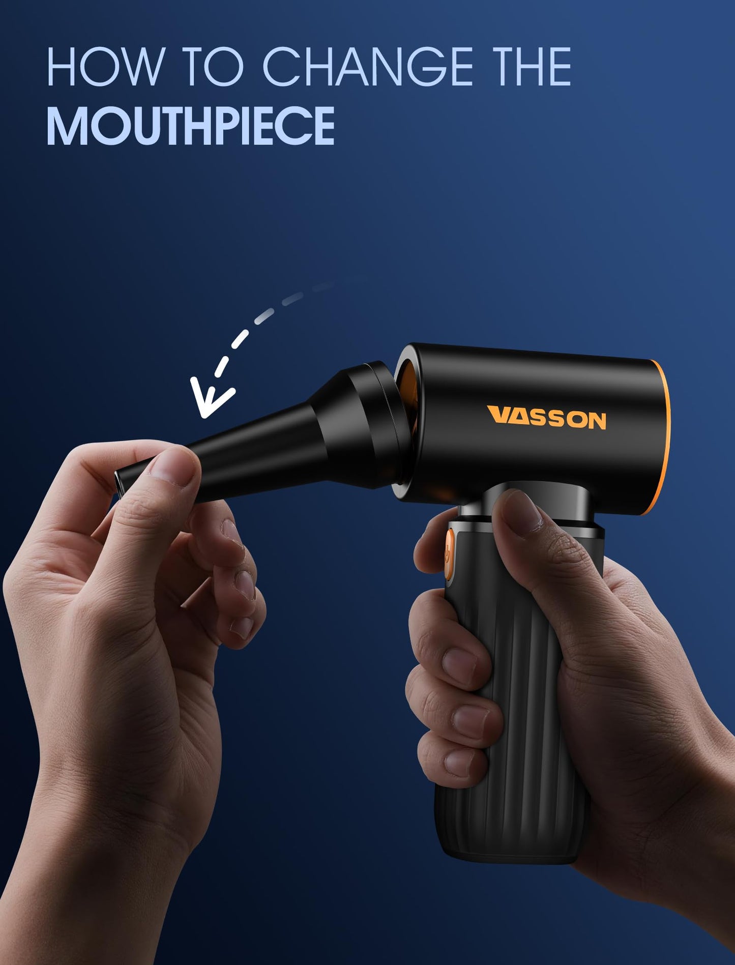 Compressed Air Duster, 260000RPM Cordless Electric Air Blower with Brushless Motor, 3-Speed Adjustable & Rechargeable – Powerful Dust Cleaner for Keyboard, Computer, Car, Outdoor, Air Bed