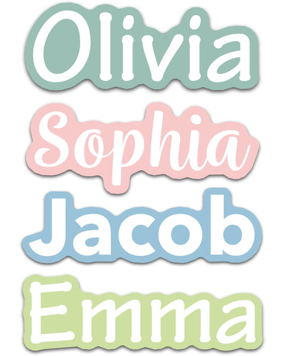 Custom Name Stickers for Water Bottles - Personalized Waterproof Vinyl Name Labels for Cups, Tumblers, Helmets, Laptop, Servers, Cars and Daycare (6 Stickers)
