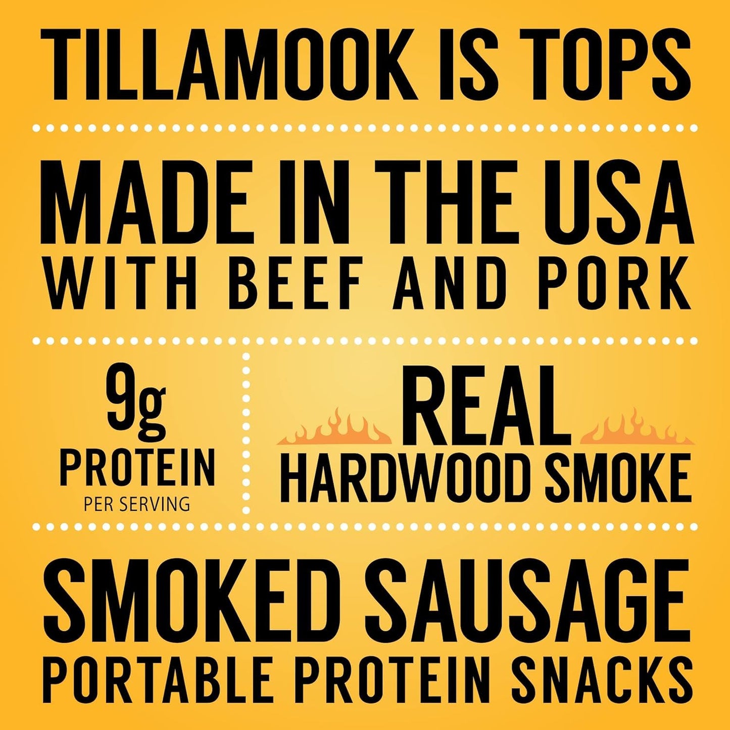 Tillamook Country Smoker Real Hardwood Smoked Sausages, Original Beef, 15.2 Ounce Tall Jar, 20 Count