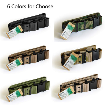 UltraKey Tactical Belt, Adjustable Security Military Heavy Duty Rescue Belt for Outdoor Sports and Hunting Khaki