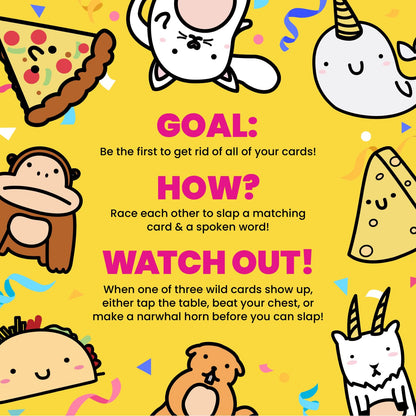 Taco Cat Goat Cheese Pizza Card Game – Wildly Entertaining & Easy To Learn - Great for Adults, Teens, Kids and Families - Card Games and Board Games for Family Game Night - 10 Min, Age 7+, 2-8 Players