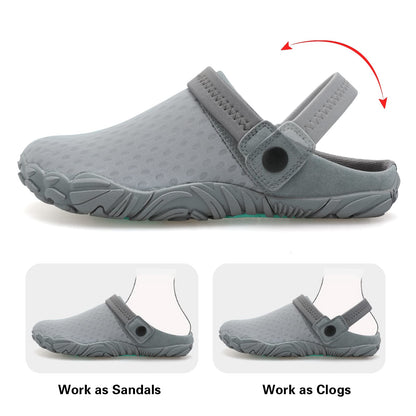 Besroad Slip on Quick Drying Running Sports Fashion Sneakers Water Shoes Summer Outdoor Hiking Shoes for Men Women Grey 9 Women/7.5 Men