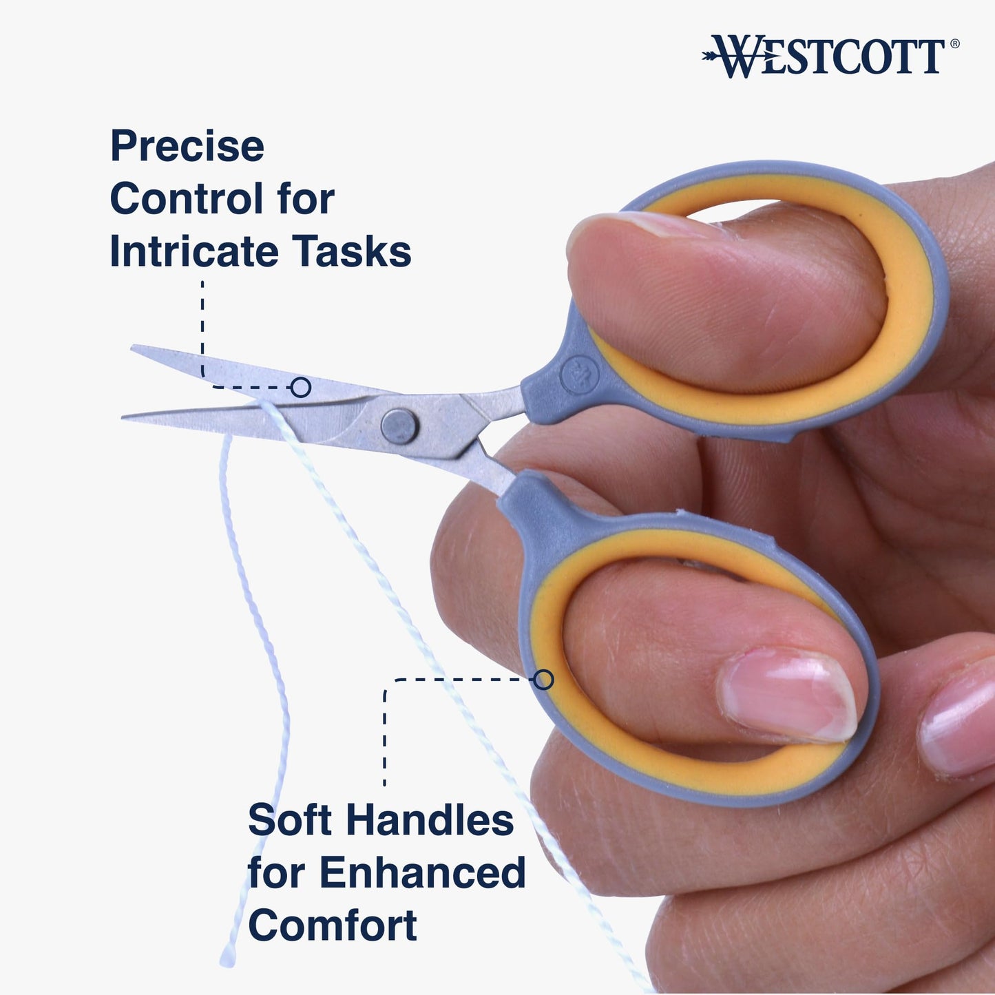 Westcott 2.5" Fine-Tip Craft Scissors with Titanium-Bonded Blades for Crafting, Sewing & More