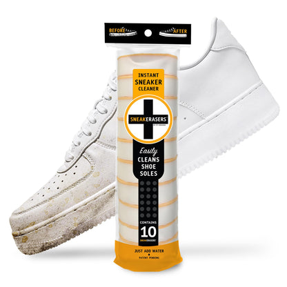 SneakERASERS Sole & Sneaker Cleaner, Premium Shoe Cleaner for Sneakers, Dual-Sided Sponges, Effective for Tennis Shoes & Women Men Sneakers, Gentle Rub Design Cleaner Kit, 10 Pack