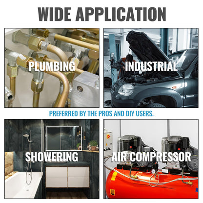 SUNGATOR 3/8 Inch Female to 1/4 Male Reducer, NPT Brass Pipe Fittings Adapters, 1/4" Male to 3/8" Female NPT Reducer Adapters, Brass Pipe Extension Connectors, Pack of 2