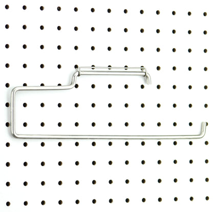 RightArrange One-Handed Tear Pegboard Paper Towel Holder - Stainless Steel - Hooks to Any Peg Board - Pegboard Accessories for Tool Shed, Garage, Workbench, Kitchen, Laundry or Craft Room Organization