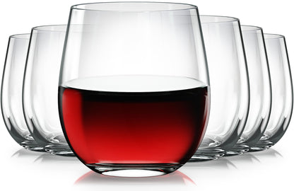 Vivocci Unbreakable Plastic Stemless Wine Glasses 12. 5 oz | 100% Tritan Heavy Base | Shatterproof Glassware | Ideal For Cocktails & Scotch | Perfect For Homes & Bars | Dishwasher Safe | Set of 6