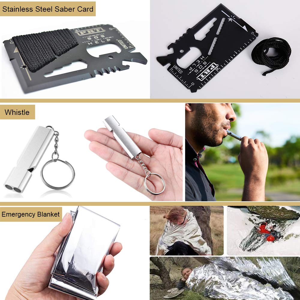 EMDMAK Gifts for Men Dad Husband Boyfriend, Survival Gear and Equipment 15 in 1, Outdoor Emergency Survival Kit, Camping Hunting Fishing Christmas Birthday Gifts Ideas for Him Teen Boy Cool Gadget