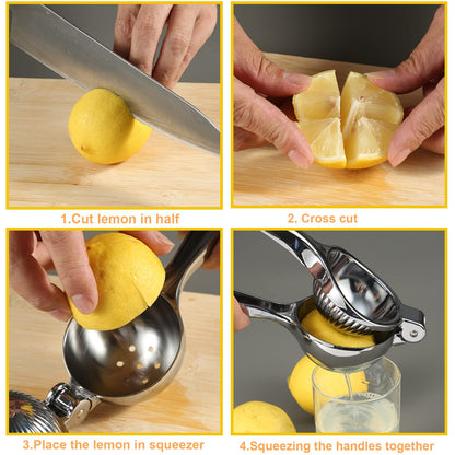 TEZZ Premium Lemon Squeezer, Large Heavy Duty Handhelp Juicer for Lemon, Metal Hand Press Citrus Juicer, Lime Squeezer Bar Tool, Manual Citrus Press