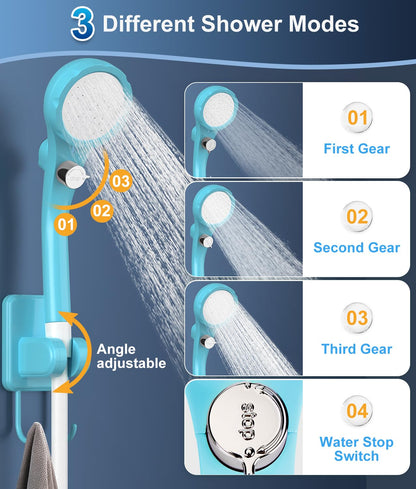 WADEO Portable Shower Camping Shower Outdoor Camp Shower Pump, Electric Rechargeable Portable Camping Shower, Powered by Rechargeable Battery for Camping, Hiking, Traveling