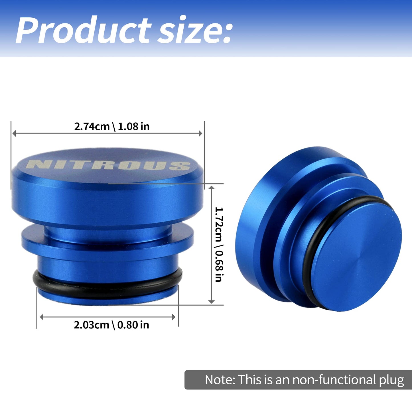 UYYE Cigarette Lighter Plug Billet Aluminum Dustproof Plug, Nitrous Button, Car Interior Accessories Fits Most Automotive Vehicles and Boats with Standard 12 Volt Power Source,Blue