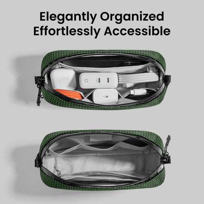 tomtoc Electronics Organizer Travel Case Performance, Water Resistant Bag Cable Tech Pouch Accessories, Carry Storage for Cord, Phone, Cables, Airpods, USB Flash Drive, Daily Items