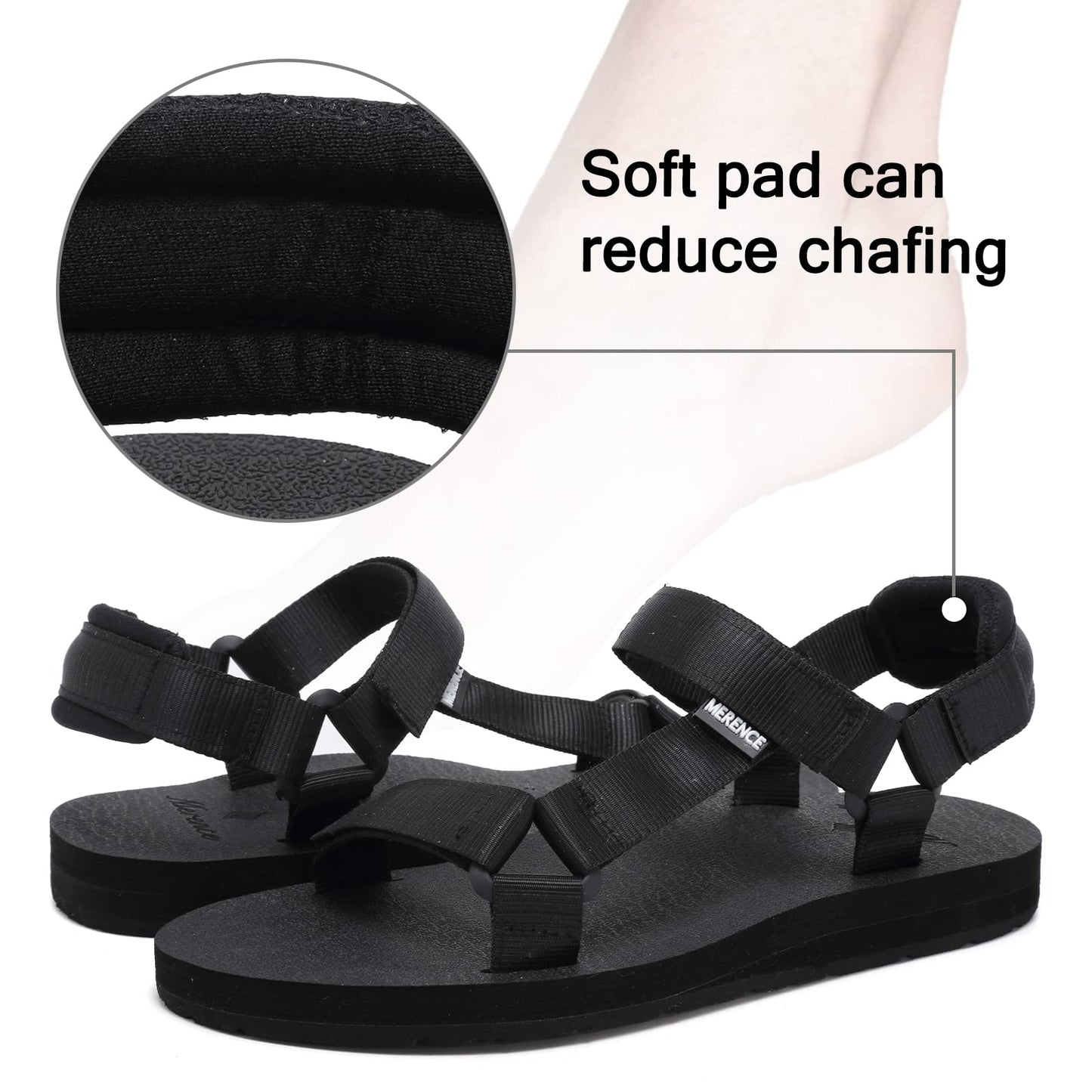 CIOR Women's Sport Sandals Hiking Sandals with Arch Support Yoga Mat Insole Outdoor Light Weight Water Shoes-U119SLX023-balck-39A