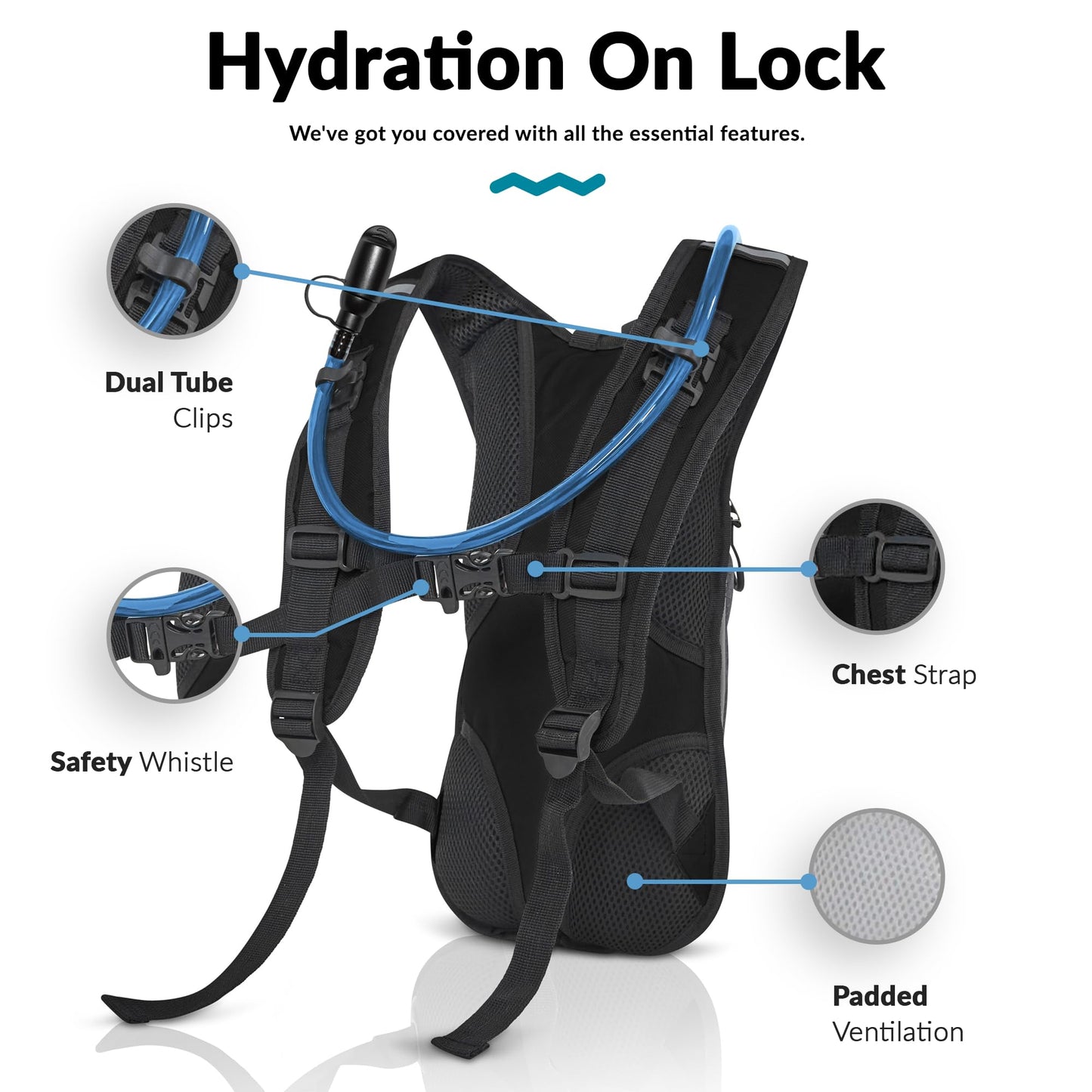 Road Runner Hydration Backpack – Lightweight Water Backpack with 2L Bladder - 12L Hydration Pack for Running, Hiking, Cycling & Outdoor Adventures