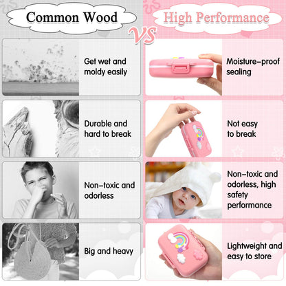 Tooth Holders for Kids Keepsake, Baby Teeth Keepsake Box, Tooth Saver, Tooth Container for Lost Teeth, Teeth Storage Holder for Tooth Fairy (Pink)