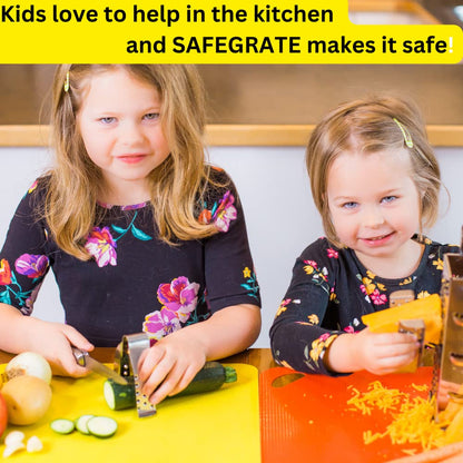 SAFEGRATE Grater Guard for Cutting Vegetables/Grating with Mandoline Slicer, Stainless Steel Protector for Food, Dishwasher Safe Finger Guard