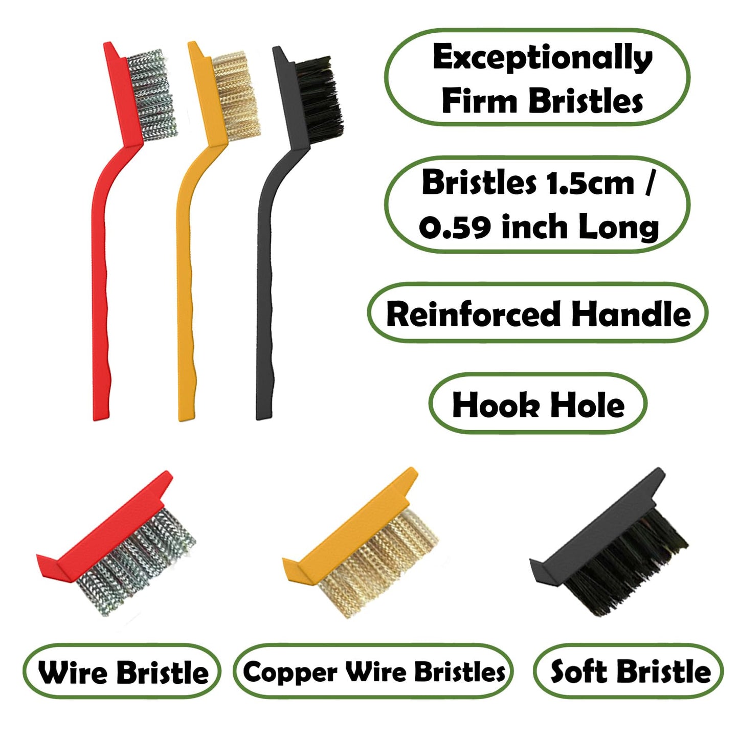 Betanull Crevice Cleaning Brush Set, Multi-Purpose Hard Bristle Brushes for Deep Cleaning Kitchen, Bathroom, Grout, Sink, Cup, Teapot, Bottle, Blender, Corners, Tight Spaces & More