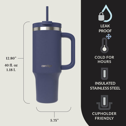 Contigo Streeterville 40oz Tumbler Stainless Steel Vacuum Insulated Leak-Proof Cold for 29 Hours Indigo