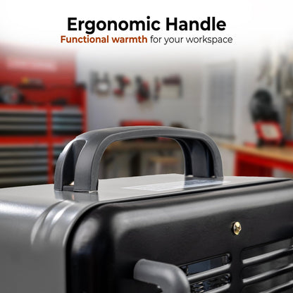 Comfort Zone Electric Portable Milkhouse Style Utility Space Heater with Adjustable Thermostat, Overheat Protection, and Safety Tip-Over Switch, Ideal for Garage or Greenhouse, 1,500W, CZ798BK