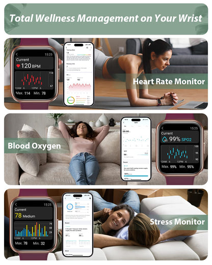 Smart Watch for Men Women(Call Receive/Dial), Alexa Built-in, 1.7" Touch Screen Fitness Tracker with Heart Rate Sleep Tracking, 60 Sports Modes, 5ATM Waterproof Smartwatch for Android iPhone